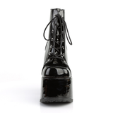 5" Chunky Heel Platform Lace-Up Ankle Boot with Metal Back Zip Closure