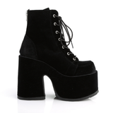 5" Chunky Heel Platform Lace-Up Ankle Boot with Metal Back Zip Closure