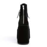 5" Chunky Heel Platform Lace-Up Ankle Boot with Metal Back Zip Closure