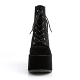 5" Chunky Heel Platform Lace-Up Ankle Boot with Metal Back Zip Closure