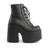 5" Chunky Heel Platform Lace-Up Ankle Boot with Metal Back Zip Closure