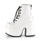 5" Chunky Heel Platform Lace-Up Ankle Boot with Metal Back Zip Closure