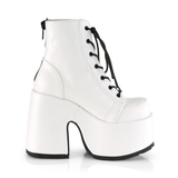 5" Chunky Heel Platform Lace-Up Ankle Boot with Metal Back Zip Closure