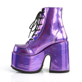 5" Chunky Heel Platform Lace-Up Ankle Boot with Metal Back Zip Closure
