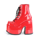 5" Chunky Heel Platform Lace-Up Ankle Boot with Metal Back Zip Closure