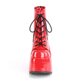 5" Chunky Heel Platform Lace-Up Ankle Boot with Metal Back Zip Closure