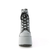 5" Chunky Heel Platform Lace-Up Ankle Boot with Metal Back Zip Closure