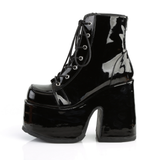 5" Chunky Heel Platform Lace-Up Ankle Boot with Metal Back Zip Closure
