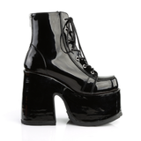5" Chunky Heel Platform Lace-Up Ankle Boot with Metal Back Zip Closure