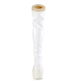 4 1/2” Wedge Platform Lace-Up Stretch Thigh-High Boots with Full-Length Outer Metal Zip