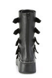 Mid-Calf Boots with 5 Buckle Straps, Colorful Heart-Shaped Metal Plates, and Back Metal Zip Closure