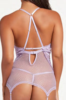 Two Piece Embroidery Lace Chemise and Thong Set