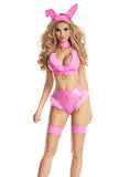 Pink Bunny Marabou Lingerie Set