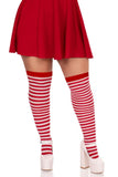Cari Striped Stockings with Hosiery Fabric