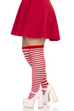 Cari Striped Stockings with Hosiery Fabric