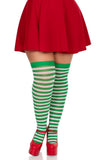 Cari Striped Stockings with Hosiery Fabric