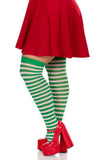 Cari Striped Stockings with Hosiery Fabric