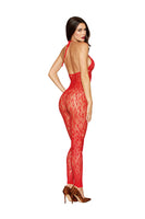 Seamless Leopard Pattern Bodystocking with Rhinestone Accents