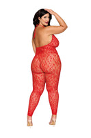 Seamless Leopard Pattern Bodystocking with Rhinestone Accents