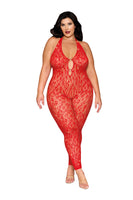 Seamless Leopard Pattern Bodystocking with Rhinestone Accents