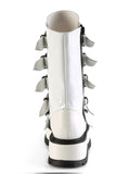 2" (51mm) Platform Lace-Up Front Mid-Calf Boots with 5 Buckle Straps & Triangle Ring Hardware