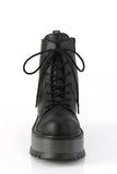 2" (51mm) Platform Lace-Up Front Ankle Boots with Inner Side Metal Zip Closure
