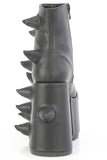 7" (178mm) Platform Ankle Boots with Scattered Puffed Horn Details & Inner Side Metal Zip Closure