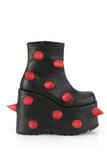 7" (178mm) Platform Ankle Boots with Scattered Puffed Horn Details & Inner Side Metal Zip Closure