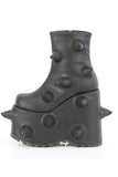 7" (178mm) Platform Ankle Boots with Scattered Puffed Horn Details & Inner Side Metal Zip Closure