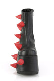 7" (178mm) Platform Ankle Boots with Scattered Puffed Horn Details & Inner Side Metal Zip Closure