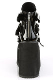 5 1/2" (140mm) Wedge Platform Ankle Boots with Triple Buckle Straps & Back Metal Zip Closure