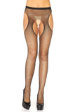 Rhinestone Fishnet Suspender Pantyhose