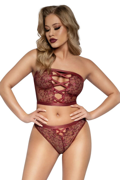 Ruby Floral Criss Cross Top and Panty Set