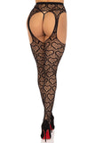 Amore Heart Net Suspender Pantyhose (1 pack 6 pieces)