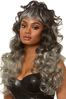 24" Long Curly Half-Up Ponytail Wig with Wispy Bangs – Sweet or Sinister