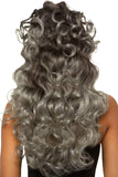 24" Long Curly Half-Up Ponytail Wig with Wispy Bangs – Sweet or Sinister