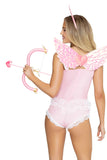 Cupid Costume Accessory Kit for Women, 4-Piece DIY Halloween Costume Set with Iridescent Wings, Glitter Heart Headband, Pink Bow & Heart-Tipped Arrow