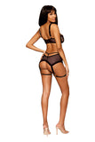 Gold Lurex-Lace and Mesh Garter Slip and G-string