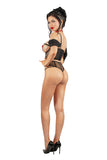 Bite Me Bat 3-Piece Lingerie Set – Cupless Corset Bra, Garter Panty, Chains & Blood Drop Necklace