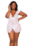 Buy Lace Mesh Babydoll and G-string Set Online