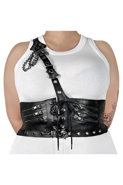 Faux Leather Waist Harness