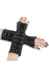 Stretch Faux Leather Pull-On Arm Warmers