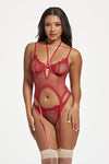 Two Piece Stretch fishnet Camidoll Set