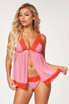 Two Piece Babydoll and Thong Panty Set