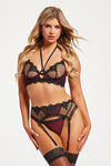 Three Piece Fishnet Bra Set