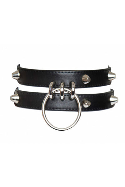 Two Rows Choker With Spikes