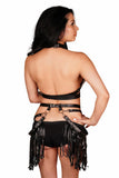 Leatherette Harness Top And Belt Set