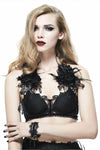 Gothic Floral Feather Harness Bra