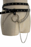 Leatherette Belt With Chains