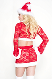 Santa’s Helper Lace & Marabou Costume Set